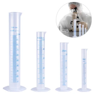 Measuring Cylinder Plastic Set 4pcs 10ml 25ml 50ml 100ml for Accurate Measure - Picture 1 of 9