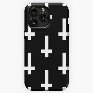 Nuevo Buen Diseño Invertido Al revés Cruz Negro Blanco iPhone Samsung Estuche Resistente - Imagen 1 de 1