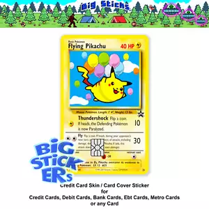 Cover Pelle Carta di Credito Adesivo SMART Flying Pikachu Pokémon Carta Decalcomania - Foto 1 di 15