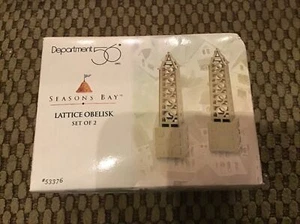 Dept 56 ~ Seasons Bay Series ~ Obelisco reticolo, set di 2 ~ #53376 ~ nuovo con scatola - Foto 1 di 2