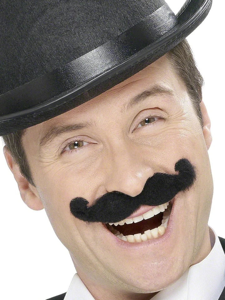 Vestido elegante negro antiguo caballero bigote salón de música para hombre Foto 1 de 1