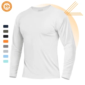 Men's UPF 50+ Sun Protection UV SPF Shirts Long Sleeve Lightweight Quick Dry Tee - Picture 1 of 49