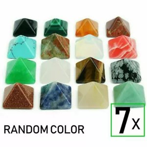 Chakra 7 Sets Pyramid Stone Crystal Healing Natural Spirituality Reiki Gemstones - Picture 1 of 12