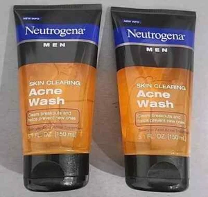 Lot of 2 ~ Neutrogena Men Skin Clearing Acne Wash ~ 5.1 fl oz ~ Salicylic Acid - Picture 1 of 1