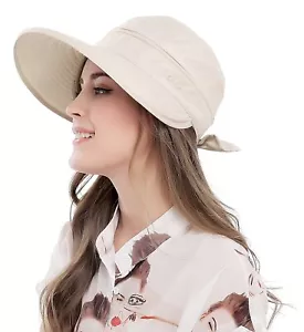 Women's Big Wide Brim Sun Hat UV Protection Visor Sun Hat Lightweight Golf Fo... - Picture 1 of 6
