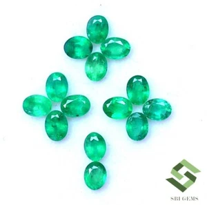 4x3 mm Natural Emerald Oval Cut Lot 14 Pcs 2.52 CTS Calibrated Loose Gemstones - Picture 1 of 7