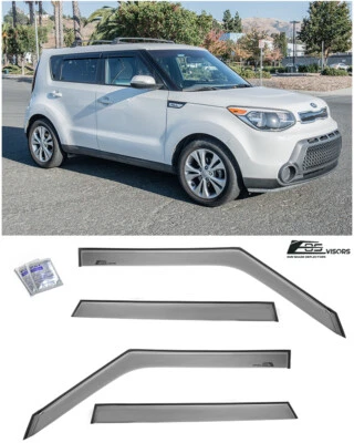 Viseras EOS para Kia Soul EV 14-19 cinta en ventilación lateral protectores de ventana deflector de lluvia Foto 1 de 4
