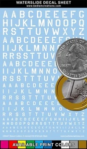 Waterslide Decals USAAF Stencil White Letters 2"x3" Decal Sheet +9 Other Colors - Picture 1 of 4