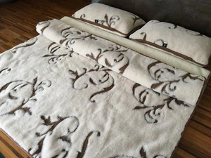 Luxus Set Bettenset Merino Kamelhaar Doppelbett Decke Bettdecke 2 Kissen 45x75 - Picture 1 of 8