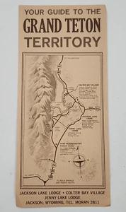 Wyoming Grand Teton Territory National Park and Lodges Brochure Flyer Map c1960s - Picture 1 of 2