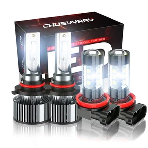 For Dodge Durango 2014 2015 - Combo 6500K White LED Headlights + Fog Light Bulbs - Picture 1 of 24