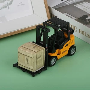 Alloy Vehicle Construction Forklift Friction Toy Cargo Pallet Interactive Toy - Picture 1 of 12