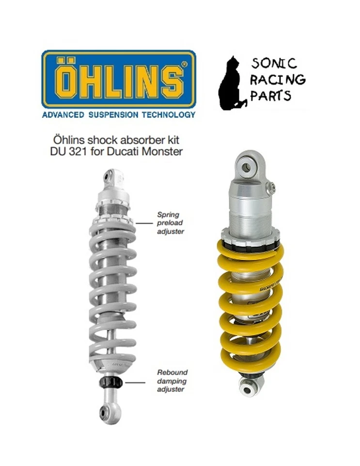 AMORTIGUADOR TRASERO DU 321 OHLINS DUCATI MONSTER 1000 - 2003 2005 Foto 1 de 1