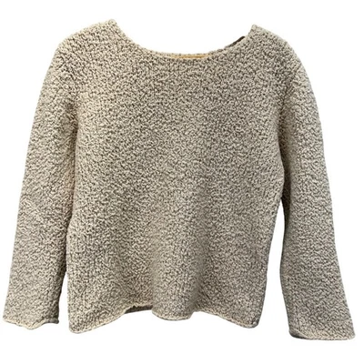 J.Jill Textured Chunk Knit Sweater Cream Crew Neck Long Sleeve Women's Size S - Image 1 of 4