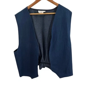 Craft Wares Women's XL Blue Denim Vest Gilet Sleeveless Buttonless  Vintage - Picture 1 of 4