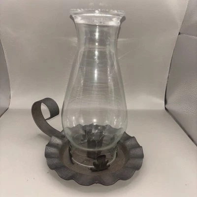 Candelabro de cámara de hojalata estilo primitivo vintage estilo huracán rústico Foto 1 de 4