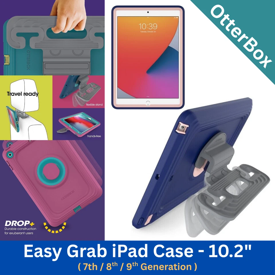 OTTERBOX Easy Grab iPad Case Head Rest Mount Tablet Holder 7 8 9 Gen 10.2" BLUE - Image 1 of 4