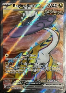 Raging Bolt ex 196/162 SV05: Temporal Forces Pokemon Full Art Holo NM - Picture 1 of 2