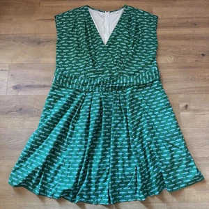 eShakti grün Fisch Kleid Übergröße individuell siehe Maße Lehrer Spaß - Bild 1 von 9