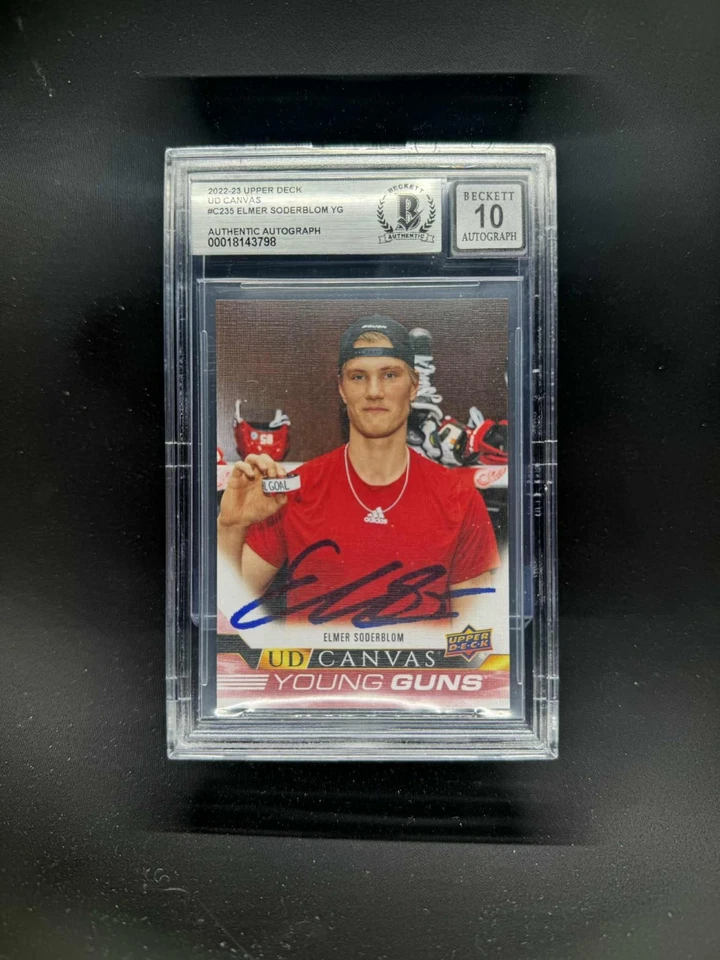 2022 UD Young Guns Canvas Elmer Soderblom C235 Rookie signed BAS 10  auto RC - Image 1 of 1