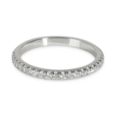$3,300 TIFFANY & CO. SOLESTE DIAMOND HALF FULL HALF ETERNITY WEDDING BAND RING 7 - Image 1 of 4