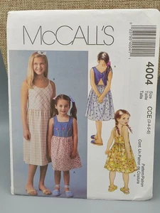Y2K McCalls Sewing Pattern 4004 Girls Toddler Dress Sz 3,4,5,6 uncut NOS 2003 - Picture 1 of 3