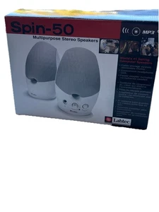LabTec Spin 50 Retro Gaming Computer Speakers Wired 3.5mm Beige Set - Picture 1 of 3