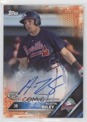 2016 Topps Pro Debut Orange Auto /25 Austin Riley #128 Auto - Image 1 of 2