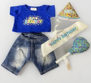 Build-A-Bear BAB Happy Birthday Top & Shorts Geburtstag Hut, Ballon & Banner Set - Bild 1 von 6