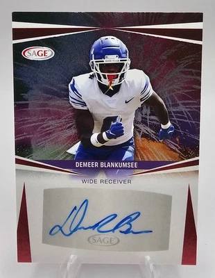 2025 Sage DeMeer Blankumsee Auto RC Rookie WR Memphis Tigers Football Patriots - Image 1 of 2