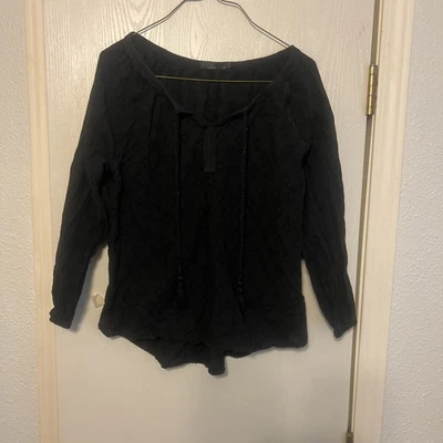 Women's prAna Long Sleeve Black  Blouse Tag Size M - Image 1 of 3