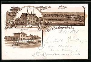 Lithographie Baddeckenstedt, Bahnhof, Post, Totalansicht vom Ort 1897 - Picture 1 of 2