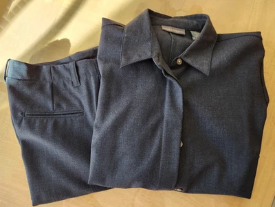 Late 90s Era Banana Republic Women's Wool Blend Pant Suit NAVY BLUE Small / Sz 2 - Image 1 of 4