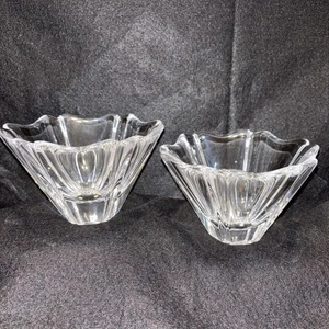 Orrefors Orion Kristall Panel Schale Swedish Modern Glas Lars Hellsten 2 Stück - Bild 1 von 12