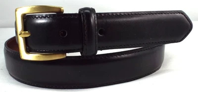 Cinturón de vestir LN Coach #5934 para hombre hecho a mano cuero pulido negro 1" talla 40 Foto 1 de 4