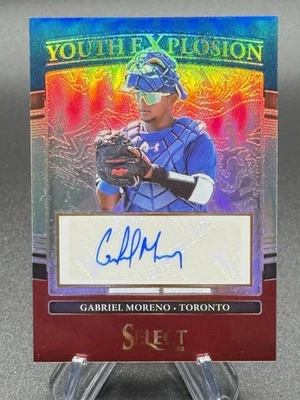 2022 Gabriel Moreno Panini Select Youth Explosion Auto Tri-Color Prizm /99 - Image 1 of 2