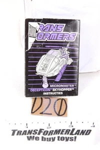 Skyhopper Istruzioni Micromasters 1989 Hasbro G1 Transformers Modellino - Foto 1 di 1