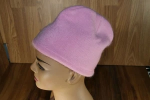 Light Pink Knit Watch Cap Stocking Winter Hat straight or Cuffed Beanie EUC - Picture 1 of 6