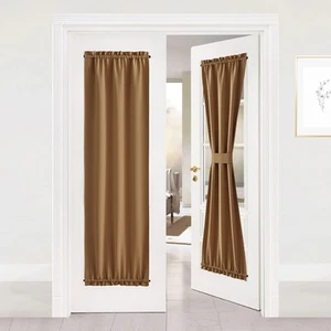 Blackout Curtain Solid French Door Cover, Farmhouse Room Darkening Thermal In... - Picture 1 of 8