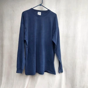 Camiseta Pullover De Colección Pluma Para Hombres Talla XL Manga Larga Azul Marino Peso Pesado Años 90 EE. UU. - Imagen 1 de 8