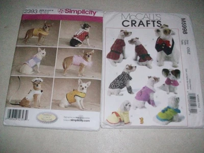 2 NOS DOG CLOTHES PATTERNS SIMPLICITY 2393 & MCCALL'S M5998 UNCUT XS-XL - Image 1 of 3