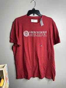 Abercrombie & Fitch MENS SIZE XXL Red SS embroidered Tee NWT - Picture 1 of 3