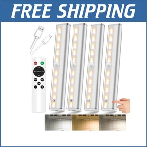 20 LED Under Cabinet Remote Control Lights - Rechargeable, Multicolor 4 Pack - Picture 1 of 10