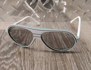 Vintage Look White Aviator Gray Lens Hand Made In France EUC 1980s - Picture 1 of 7