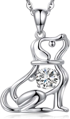 Collana Donna, Collana Da Donna in Argento Sterling 925 Placcato Oro Bianco 18 C - Immagine 1 di 4