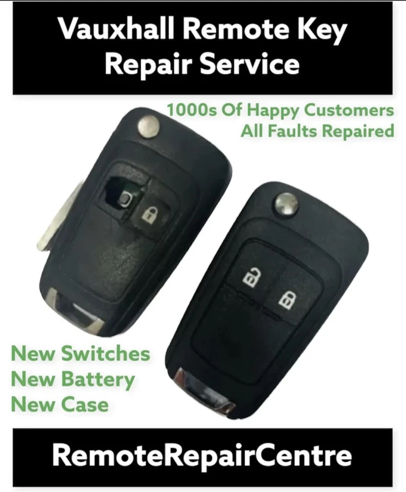 Repair service for Vauxhall Corsa D2007 - 2014 2 button flip key fob case fix - Image 1 of 1