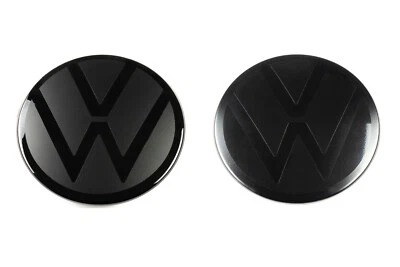 VW Zeichen Schwarz Vorne Touareg 3 ACC neues Modell foliert Emblem R-Line R TSI - Bild 1 von 3