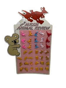 Vintage Aussie Animal Review Pin Store Display Kangaroo Koala 38 Pins Rare HTF - Picture 1 of 15