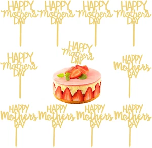 10Pcs Mothers Day Cake Topper, Acrylic Cupcake Toppers for Birthday Happy Mother - Picture 1 of 6