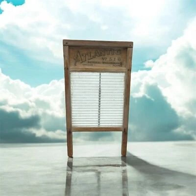 "24"" Atlantic National Washboard Co No. Lavabo acanalado de madera y vidrio 510 Foto 1 de 4